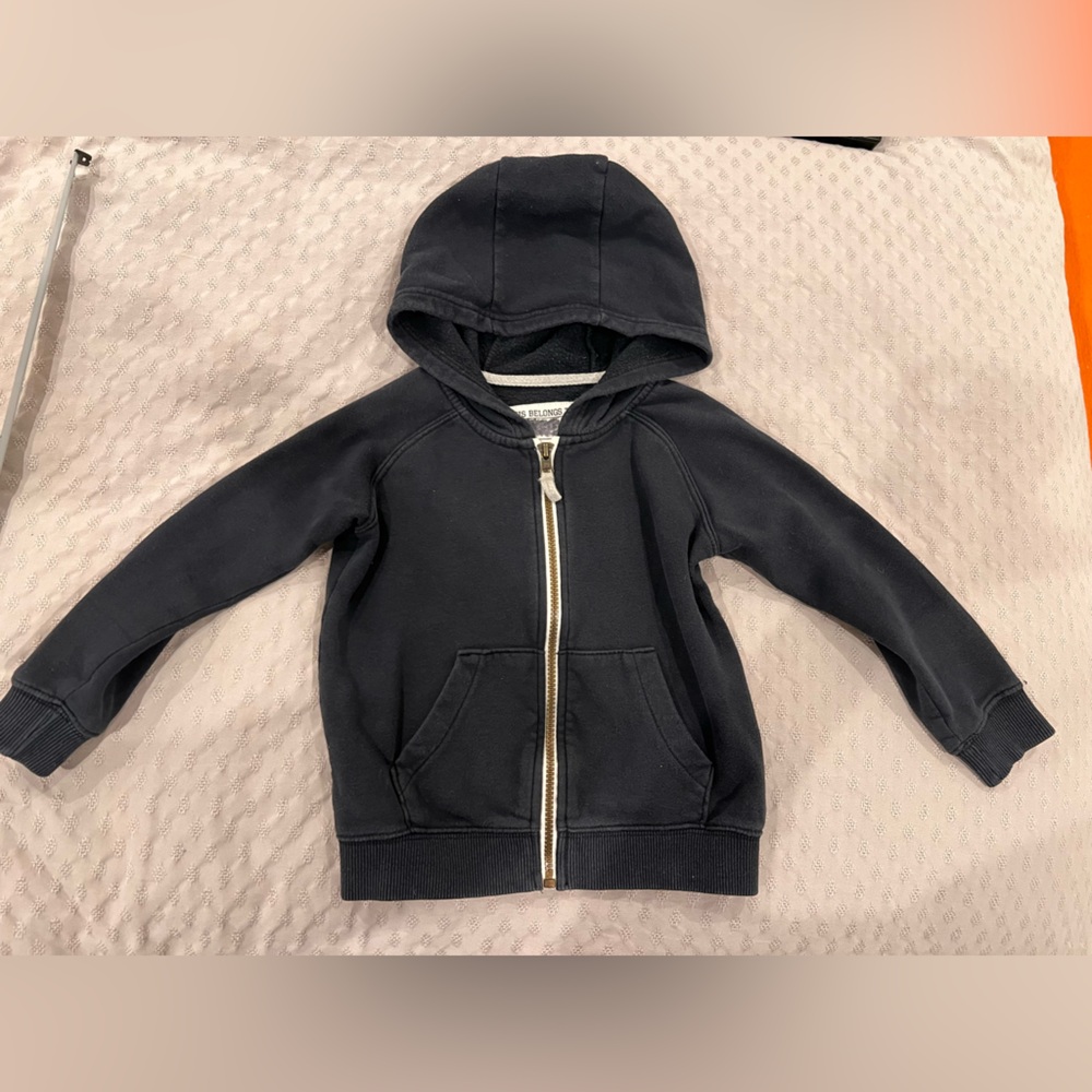 Carter's Black Zip-Up Hoodie 4T size